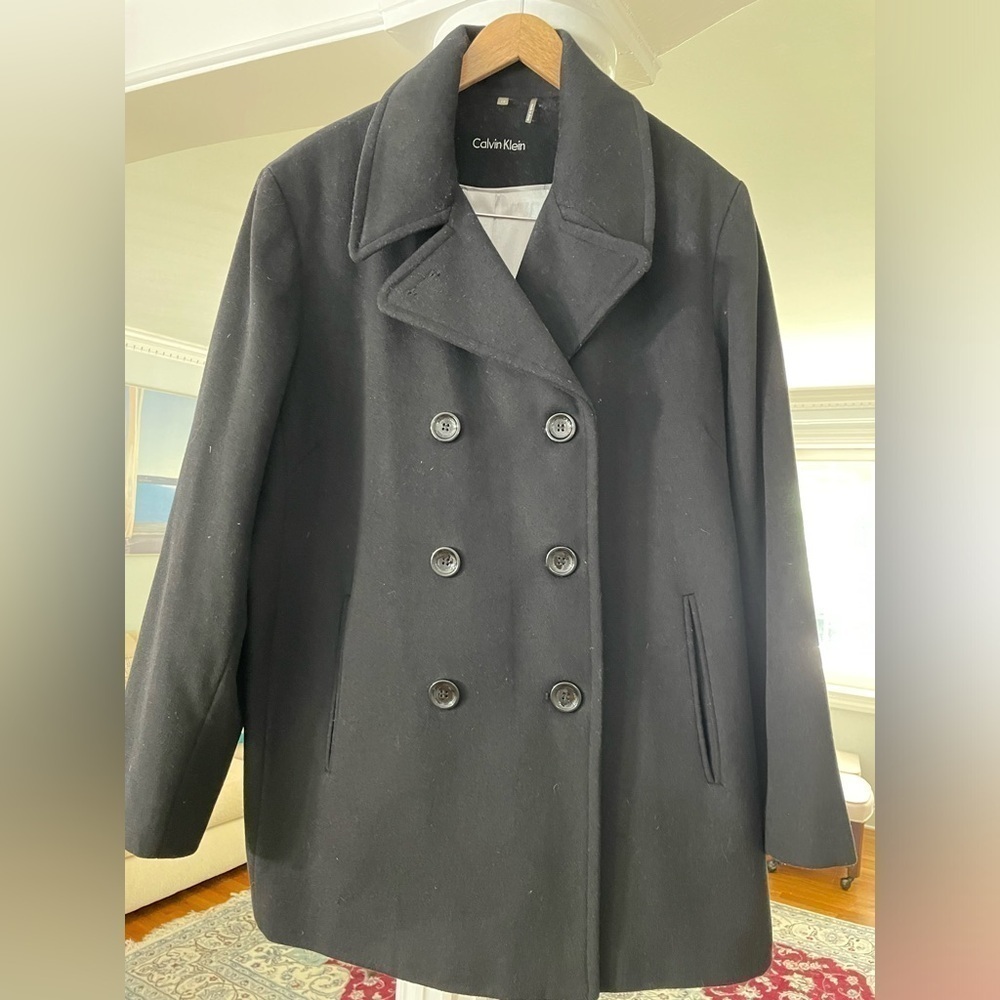 Calvin Klein women’s black wool blend Pea Coat size 1X